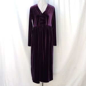 Coldwater Creek Eggplant Purple Velour Long Dress